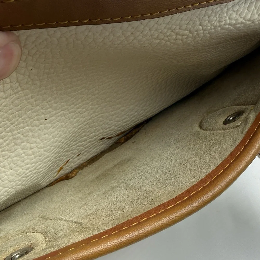 Vintage Dooney Bourke Bone Cream Brown Doctor Bag Satchel Leather 80s‎ 90s